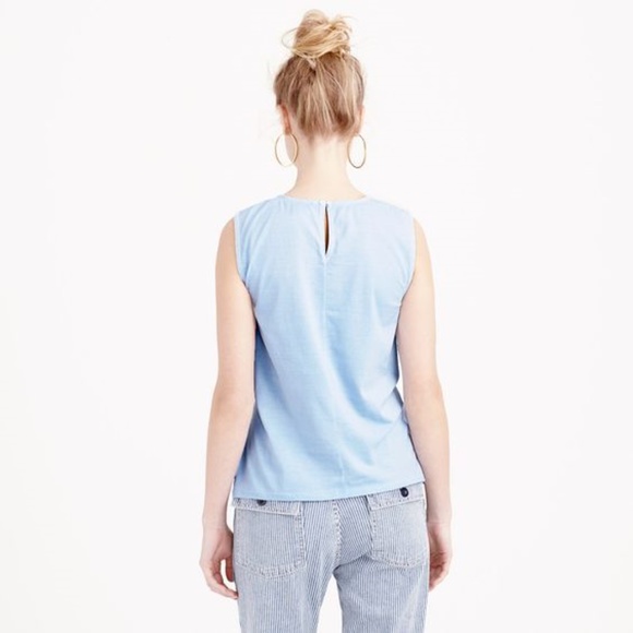 J.CREW Blue+Gray Striped Cinched Tank Top [D5] - Picture 8 of 8